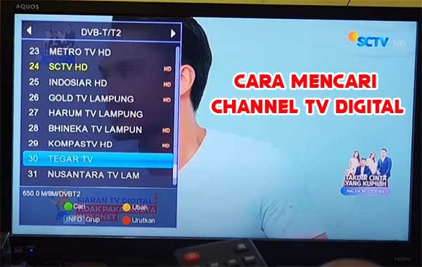 Cara mencari channel tv digital